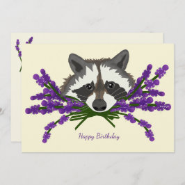Convite Raccoon com lavanda