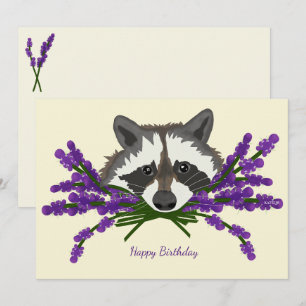 Convite Raccoon com lavanda