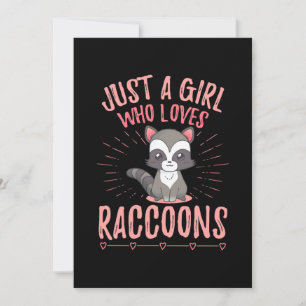 Convite Raccoon Lover Apenas Uma Menina Que Ama Raccoon