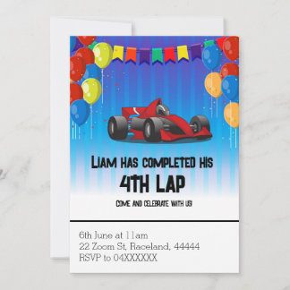 Convite Race Car Birthday