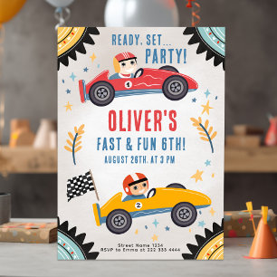 Convite Race Car Birthday Bash