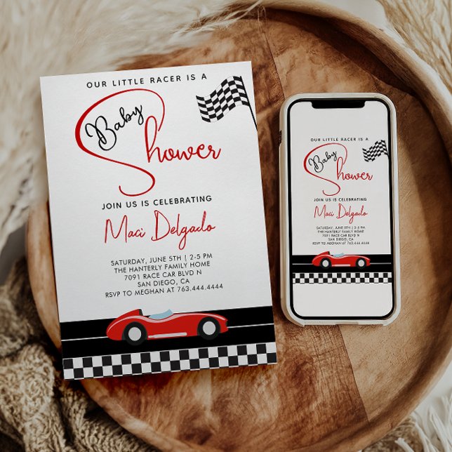 Convite Race Car Boy Baby Shower |Fast and Fun Baby Shower (Criador carregado)