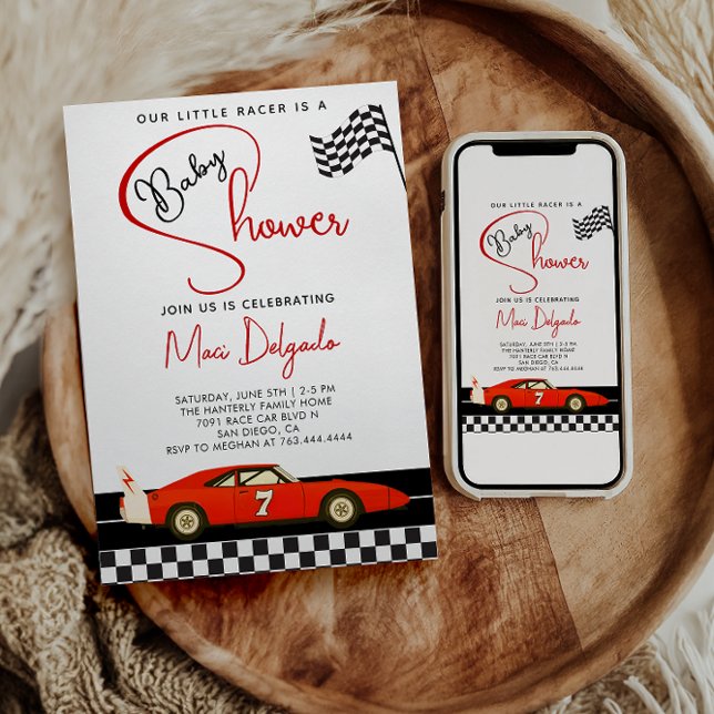 Convite Race Car Boy Baby Shower |Fast and Fun Baby Shower (Criador carregado)
