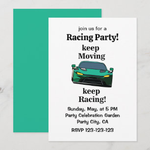 Convite Race Car Racer Racer Party
