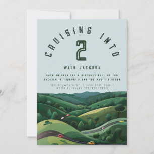 Convite Race Car segundo aniversário   Dois Rapaze