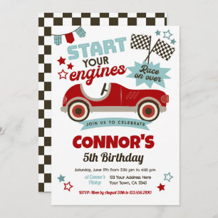 Convite Race Car Themed Party