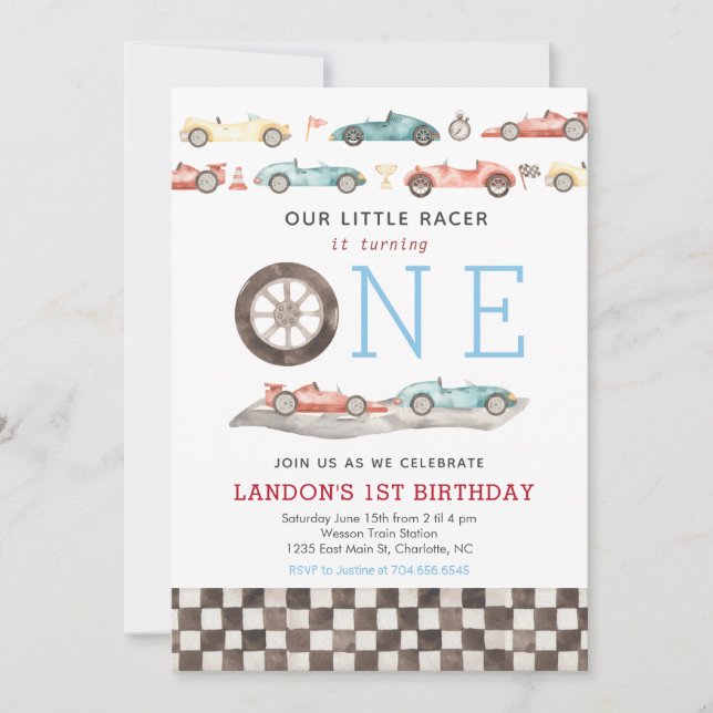 Convite Race Card Birthday Invitation (Frente)