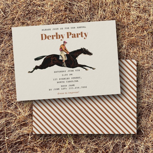 Convite Race Horse Derby Party Equestrian Racing Birthday (Race Horse Derby Party Equestrian Racing Birthday Invitation)