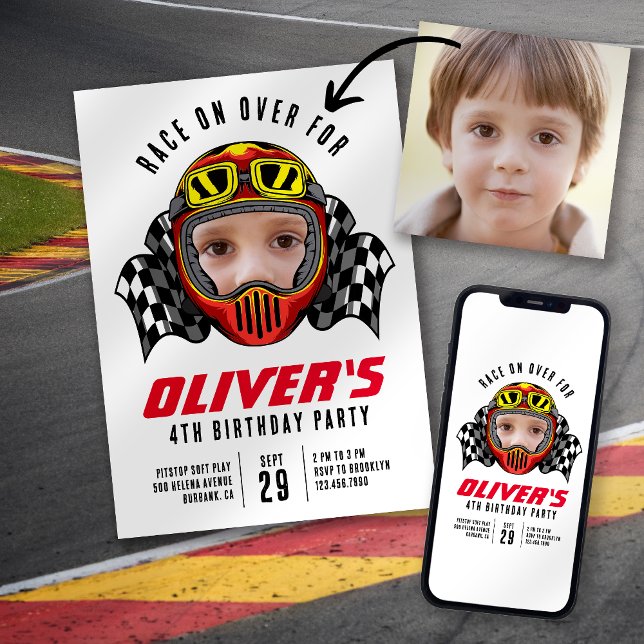 Convite Race na Festa de aniversário de fotos (Criador carregado)