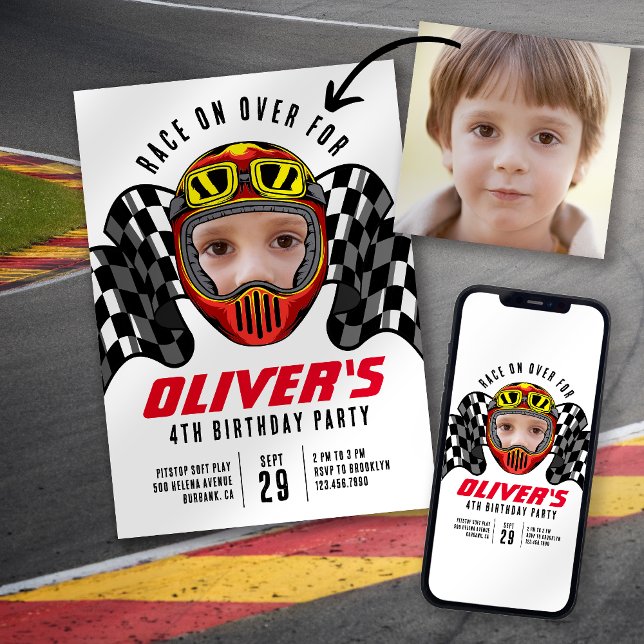 Convite Race na Festa de aniversário de fotos (Criador carregado)