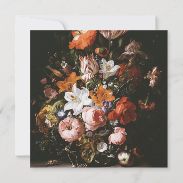 Convite Rachel Ruysch - Flores Num Vaso De Vidro (Frente)