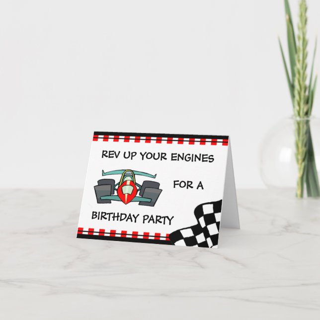 Convite Racing Themed Birthday Invitations (Frente)