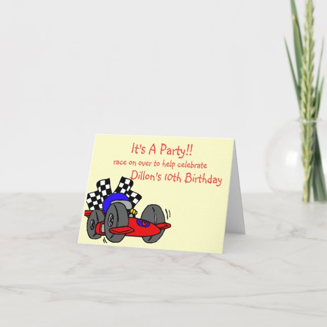 Convite Racing Themed Birthday Invitations (Frente)
