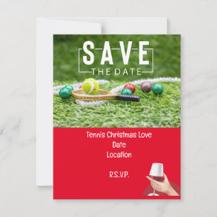 Convite Racket de tênis com Natal Salve a Festa de Data