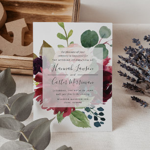 Convite Radiant Bloom   Casamento Floral de marinho e Borg