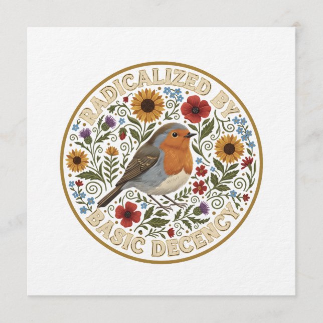 Convite Radicalized by Basic Decency Bird Design – Vintage (Frente)