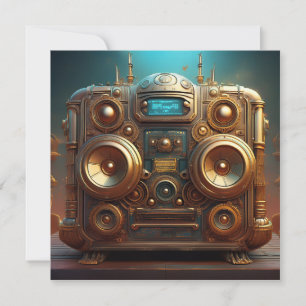 Convite Rádio Caixa de Som Steampunk