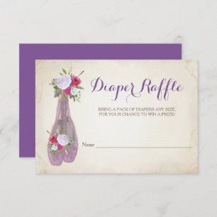 Convite Raffle da fralda do chá de fraldas da menina da