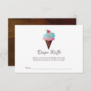 Convite Raffle da fralda do chá de fraldas do cone do