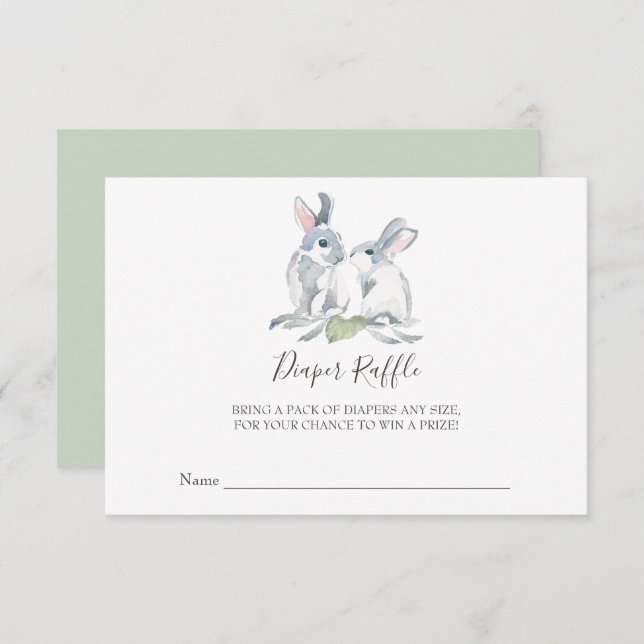 Convite Raffle Fralda Chá de fraldas (Frente/Verso)