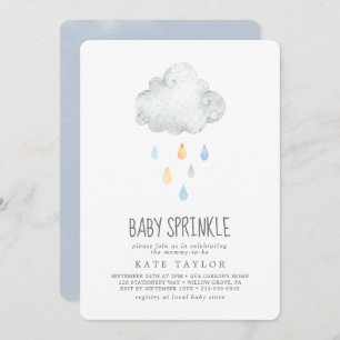 Convite Rain Cloud Boy Baby Sprinkle