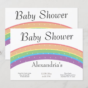 Convite Rainbow Baby Girl ou boy Chá de fraldas