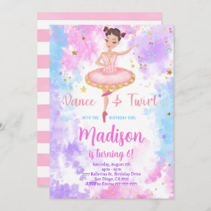 Convite Rainbow Ballerina