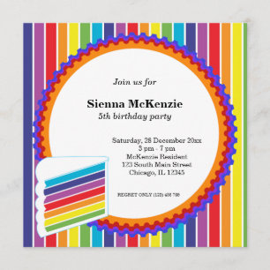 Convite Rainbow Birthday