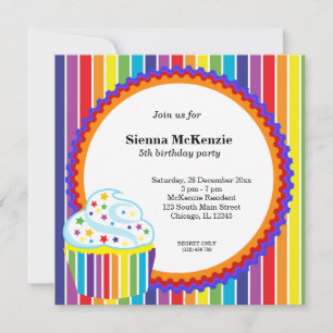 Convite Rainbow Birthday