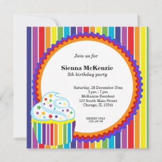 Convite Rainbow Birthday