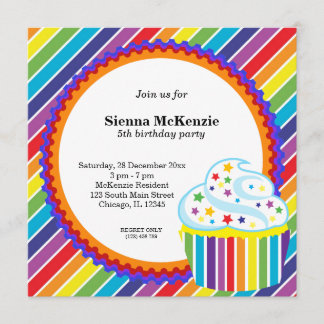 Convite Rainbow Birthday