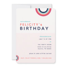 Rainbow Birthday Kids Rosa Blue Teerão Party