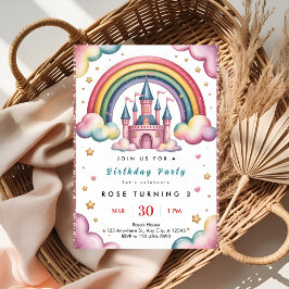 Convite Rainbow Birthday Party Invitation – Colorful Kids 