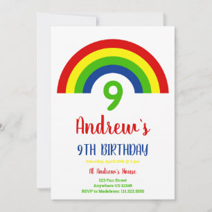 Convite Rainbow Boys 9º aniversário