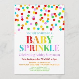 Convite Rainbow Confetti Baby Sprinkle