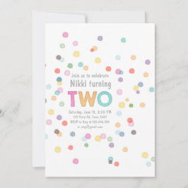 Convite Rainbow Confetti Birthday, Festa de Arte