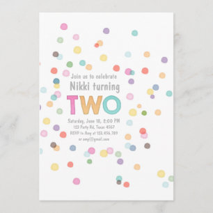 Convite Rainbow Confetti Birthday, Festa de Arte