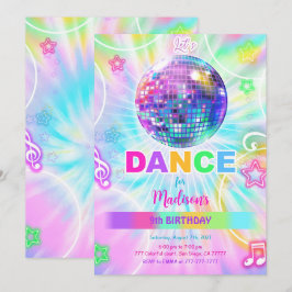 Convite Rainbow Dance Birthday