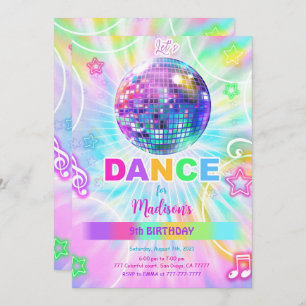 Convite Rainbow Dance Birthday