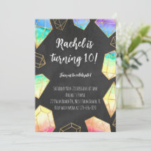 Rainbow & Dourado Gemstones Modern Girls Aniversár