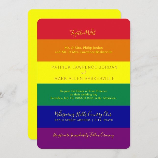 Convite Rainbow Flag Wedding (Frente/Verso)