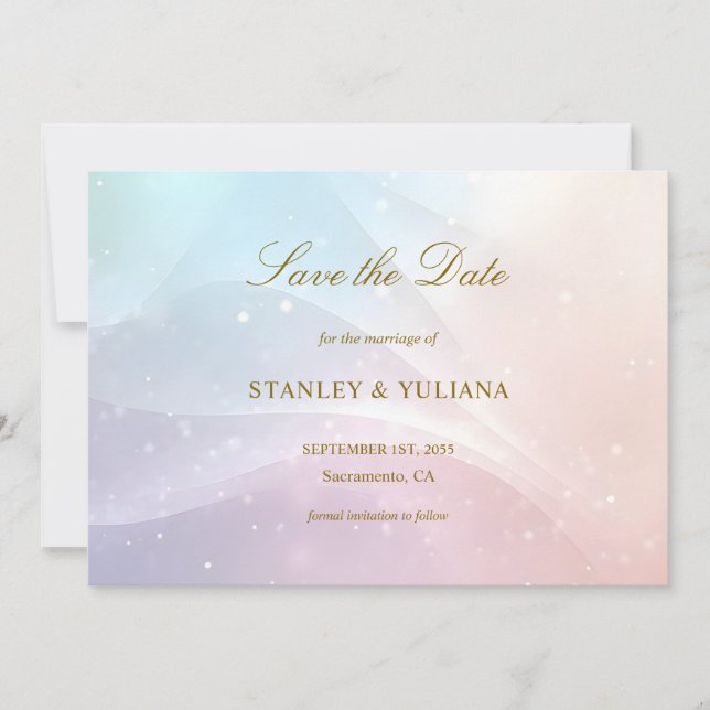 Convite Rainbow Gradient Invitation | Elegant Pastel Spark (Frente)