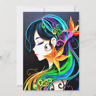 Convite Rainbow Hair Dream