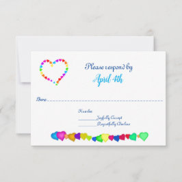 Convite Rainbow Hearding Invitation RSVP