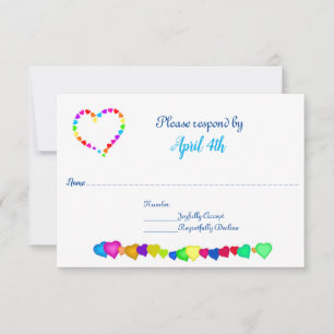 Convite Rainbow Hearding Invitation RSVP
