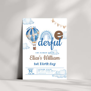 Convite Rainbow Hot Air Balloon não é o primeiro aniversar