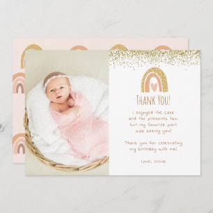 Convite Rainbow Imagem Maravilhosa de Aniversário Obrigado