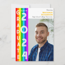 Convite Rainbow LGBT Graduation Party Photo