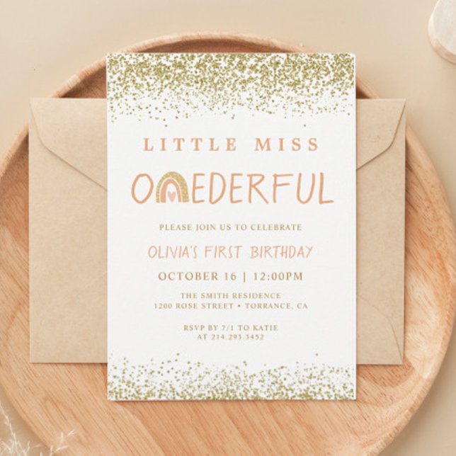 Convite Rainbow Little Miss primeiro aniversario Maravilho (Criador carregado)