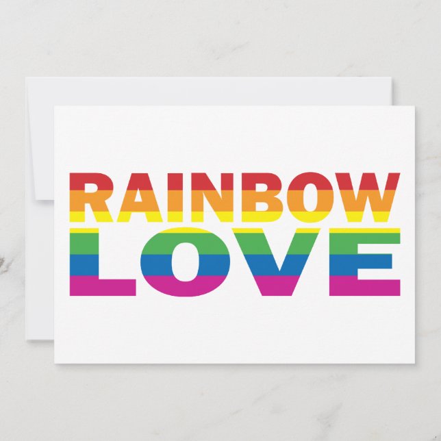 Convite Rainbow Love Orgulho gay Heart (Verso)